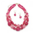 thumbnail image 1 of Dosaele 1 Set Layered Necklace Retro Design Jewelry Accessories Double Strand Statement Necklace Hook Earrings Set for Party, 1 of 8