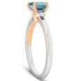thumbnail image 2 of Pompeii 1 Ct Blue Diamond Solitaire Two Tone Engagement Ring 14k White & Rose Gold, 2 of 4