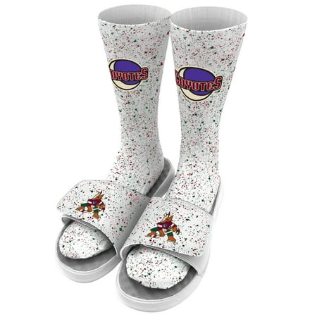 

Men s ISlide White Arizona Coyotes Speckle Socks & Slide Sandals Bundle