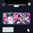 thumbnail image 1 of Hello Kitty kuromi my melody RGB Pc Gamer Keyboard Mouse Pad Mousepad LED Glowing Mouse Mats Rubber Gaming Computer Mausepad Jiayi, 1 of 6