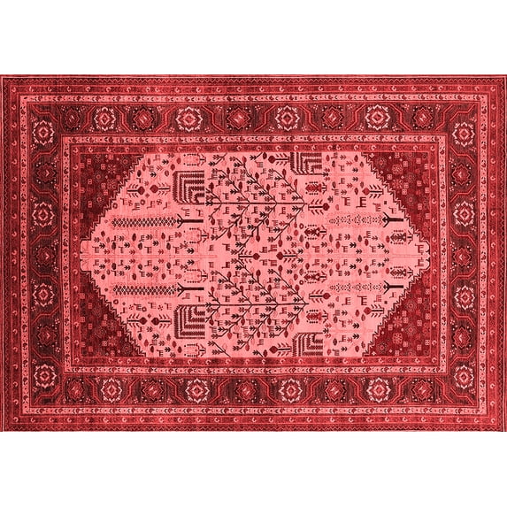 Ahgly Company Indoor Rectangle Oriental Red Industrial Area Rugs, 8' x 12'