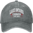 thumbnail image 2 of Unisex Lake Ontario Canada Embroidered Baseball Cap Adjustable Washed Cotton Dad Hat, 2 of 4