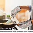 thumbnail image 4 of Pioneer Flower Floral Print Pattern Oven Mitt 2-Pack Set, Heat Resistant Kitchen Gloves, 7.7" X 12", 4 of 6