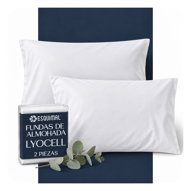 Fundas de Almohada King Size Esquimal Lyocell 2 Piezas Color Blanco