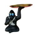 thumbnail image 1 of Figura decorativa de animal de resina, estatua de animal, joyería, tocado, llavero, pulsera 12x12x22cm Negro, 1 of 8