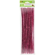 Tinsel Chenille Stems 6mm X 12 Inch 35/Pkg -Magenta