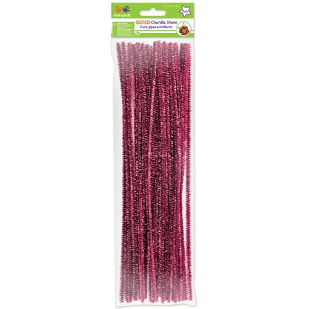 Tinsel Chenille Stems 6mm X 12 Inch 35/Pkg -Magenta