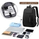 thumbnail image 4 of Mochila para portátil con puerto de carga USB para hombres y mujeres, color negro, 4 of 6
