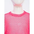thumbnail image 6 of Zaldita Kids Girls Mesh Crop Tops Short Sleeve Hollow Out Fishnet Jazz Ballet Disco Dance Tank Tops T Shirts Blouse Pink 15-16, 6 of 7