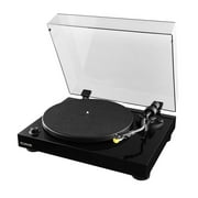 Fluance RT80 Classic Tourne-disque vinyle haute fidélité avec cartouche Audio Technica AT91, entraînement par courroie, préampli intégré, contrepoids réglable, socle en bois massif - Noir piano