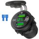 thumbnail image 1 of Doble puerto QC3.0, cargador de coche, toma de carga USB, adaptador de 12 V/24 V con voltímetro numérico, interruptor táctil LED C, 1 of 5