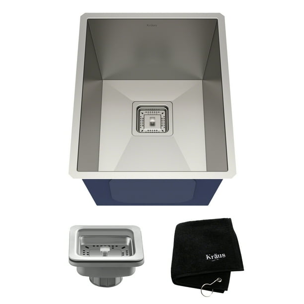 KRAUS Pax ZeroRadius 14 inch 18 Gauge Undermount Single Bowl