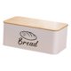 thumbnail image 2 of Panera de acero al carbono, contenedor de almacenamiento de cocina con tapa de bambú, rectangular, para repostería, pan, ideal para panadería, encimera de cocina, tostadas, bagels y Blanco, 2 of 9