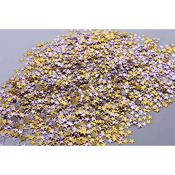 Star Glitter Table Confetti for Party, Wedding, Graduation, Decorations, DIY Crafts,Premium Nail Art, 1 Ounce (Gold and Purple)