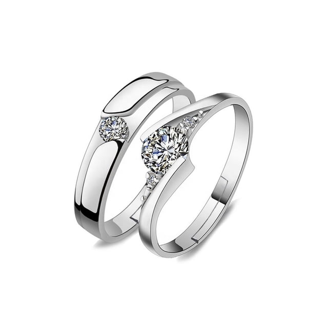 Anillos ajustables para pareja Love Illusions de plata 925