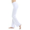 thumbnail image 3 of Capreze Women Bottoms Straight Leg Yoga Pants High Waist Leggings Tummy Control Trousers Solid Color Jeggings White 3XL, 3 of 4