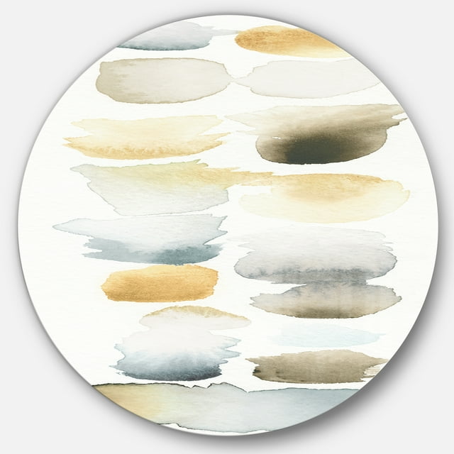Designart 'Watercolor Geometric Swatch Element V' Geometric Metal Circle Wall Art