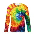 thumbnail image 4 of Tie Dye T-Shirts Mens Colorful Graphic Tee Shirt Long Sleeve Crew Neck Basic Tees for Men Spring Fall Tops (XL, Tie-dye C), 4 of 5
