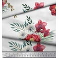 thumbnail image 3 of Soimoi White Silk Fabric Peony & Anemone Floral Print Decor Fabric Printed By the Yard 44 Inch Wide, 3 of 3