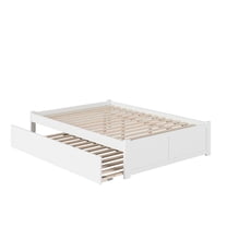 AFI Concord Queen Solid Wood Platform Bed with Footboard & Twin-XL Trundle, White