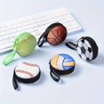 thumbnail image 2 of 1pc Mini Basketball/Football/Baseball Printed Coin Bag, Multi-functional Zipper Round Coin Purse, Portable Storage Bag, 2 of 6