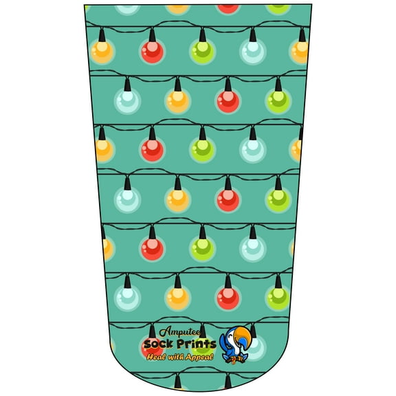 Amputee Sock, Christmas Lights V2, 3Ply Stump Sock