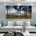thumbnail image 3 of HFDF Nature Landscape Sunrise Tree Canvas Wall Art Wall Decoration for Living Room Forest Picture Artwork Painting Prints of Trees for Bedroom and Home Décor 10x8inch Framed, 3 of 6