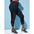 thumbnail image 1 of Talla grande Inserción de encaje Inserción Pura Leggings recortados Rosegal Leggings de talla grande, 1 of 5