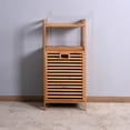 thumbnail image 2 of Aukfa Bathroom Laundry Basket Bamboo Storage Basket with 2-tier Shelf, 2 of 9