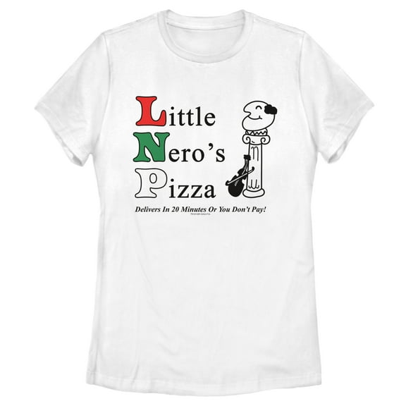 Women's Home Alone Little Nero’s Pizza Graphic Tee White Large