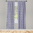 thumbnail image 3 of Ambesonne Luau Curtains, Blue and White Hibiscus, Pair of 28"x95", Night Blue and White, 3 of 5