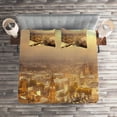thumbnail image 2 of Ambesonne Panorama Quilted Coverlet 3 Pcs, London Aerial Scenery, Queen Size, Multicolor, 2 of 2