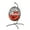 Red, variant on Ulax Furniture Patio Outdoor Indoor Rattan Hanging Basket Swing Chair with Stand and Cushion, Red