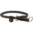 thumbnail image 2 of Round High Quality Genuine Rolled Leather Choke Dog Collar Brown (15" Long), 2 of 3