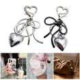 thumbnail image 2 of Bottone Simple Metal Bowknot Heart Charm Keychains Fashion Hang1ng Ornament Pendant Car Keyring Backpack Decoration Bag Charm, 2 of 7
