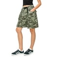 thumbnail image 2 of Cali1850 Women's Low Rise Waist Relaxed Fit Bermuda Long Cargo Utility Shorts with 9 pockets, Elastic Waistband with Belt, 2 of 7