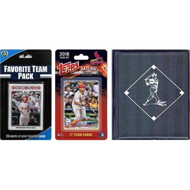 C & I Collectables STLCARDTSC18 MLB St. Louis Cardinals Licensed 2018 Topps Team Set & Favorite Player Trading Cards Plus Storage Album
