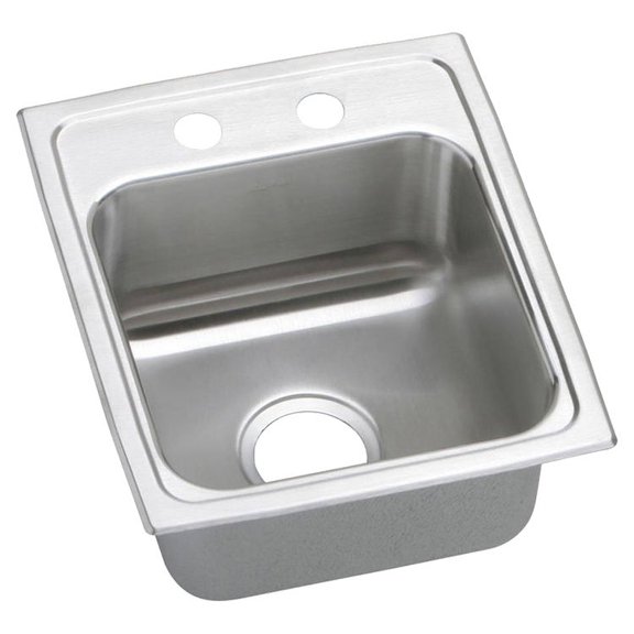 Elkay LRAD1316602 Lustertone Classic 13 x 16 x 6 Single Bowl Drop-in ADA Sink, 2 Holes, Stainless