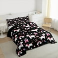thumbnail image 3 of Castle Fairy Kids Cute Animal Unicorn 2Pcs Bedding Comforter Set,Rainbow Castle Twin Comforter Sets,Dreamy Princess Flower Breathable Bedding Set,Microfiber Bedroom Decor, 3 of 8
