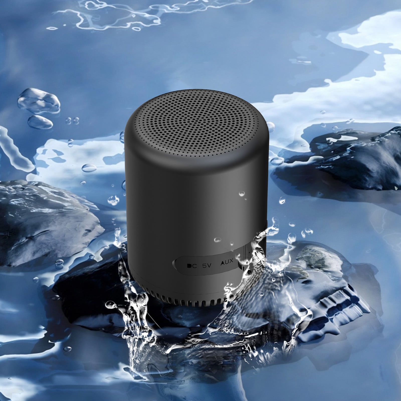 Jierben Bluetooth Speaker with Deep Bass, Waterproof Shower Speaker, Bluetooth 5.3 16W 5H Playtime, AUX-in/TF Card, Colorful RGB Lighting