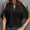 B405 Black summer tops for women clearance under $5, variant on Cagogo Womens Summer Tops Short Sleeve Cold Shoulder V Neck Tshirts Shirts Under $5 Dressy Casual Solid Color Plain Tshirt Holiday Beach Green T Shirts Clothes