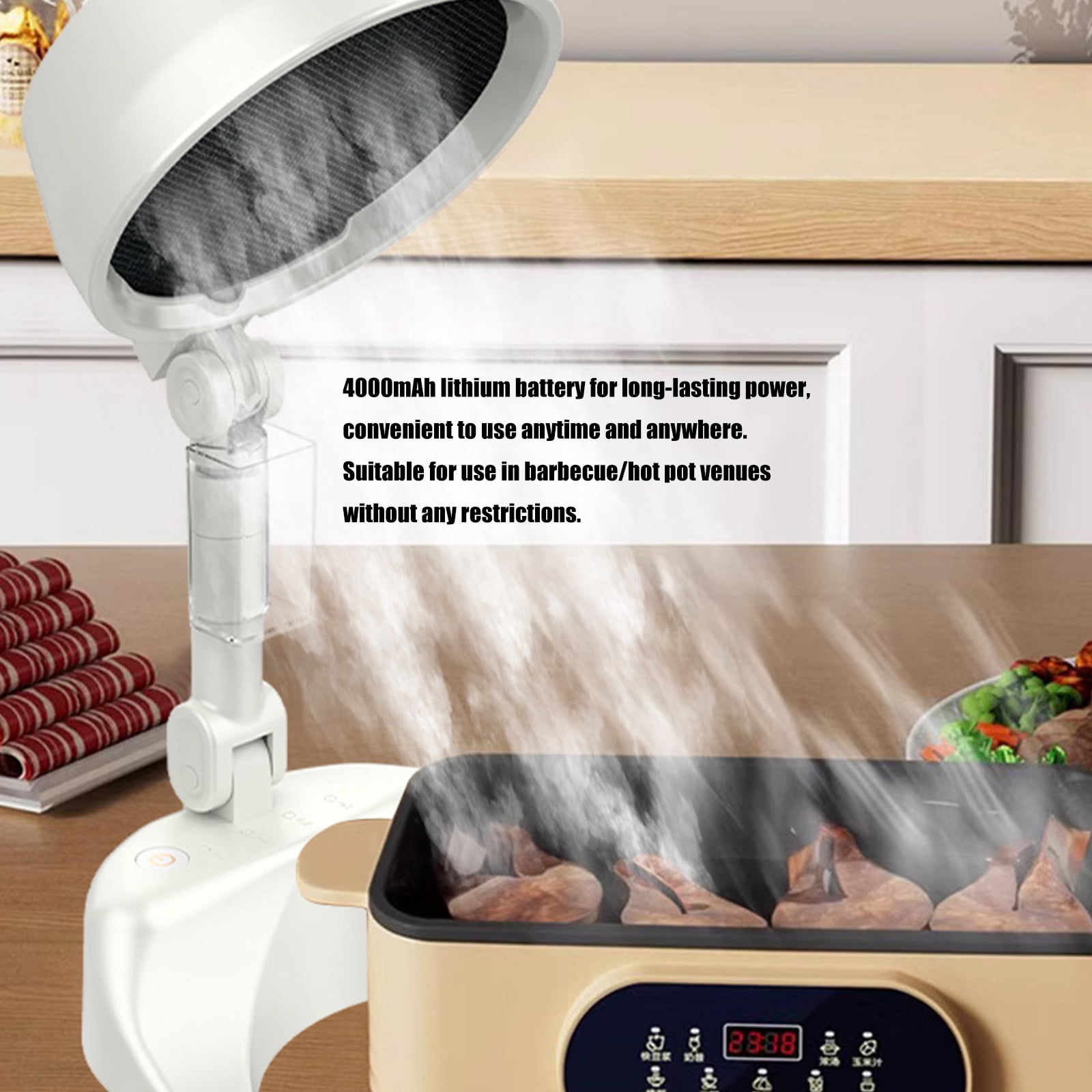 Portable Desktop Ranges Hood Exhaust Fan for Indoor BBQ and Kitchen Easy Cleaning Extractor Hood with Low Noise