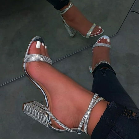

Wirdiell 2023 Drdrill Rough Heel High Heel Buckle With Exposed Toe Female Sandals