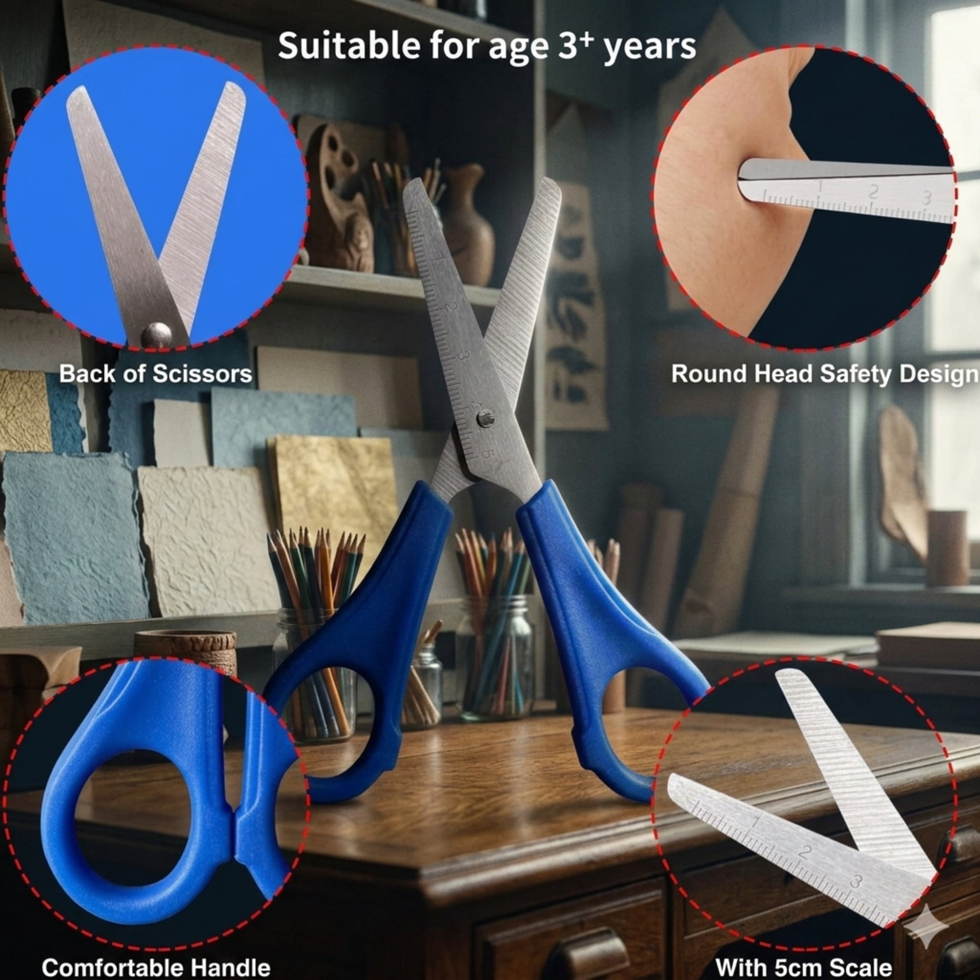 School Supply Boxes | 5" Blunt Tip Scissors | 576 Pack | Assorted Colors of Red, Blue, Green, & Black