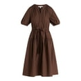 thumbnail image 4 of Free Assembly Women's and Women's Plus Cotton Midi Dress with Puff Sleeves, Sizes XS-4X, 4 of 4