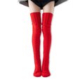 thumbnail image 3 of Sonducket 1 par de medias de punto de Color sólido, calcetines altos Keen, calentadores de piernas para mujeres, zapatos, accesorios, medias bonitas de Prendas para la parte inferior del cuerpo Rojo, 3 of 6
