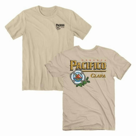 Pacifico 890763-large Clara Anchors Up Front & Back Print T-Shirt, Tan - Large