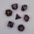 thumbnail image 2 of 7x Polyhedral Dices Smooth D4-D20 for Math Teaching sets board Bar Table Board Games Violet Black, 2 of 7