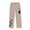 Khaki, variant on Wilark Girls Graphic Sweatpants with Pockets Size 8, Cute Straight Leg Casual Elastic Waist Kids Track Pants Gray