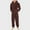 Brown, variant on Men's Hooded Onesie Pajamas Lightweight Fuzzy Fleece Zip Up Jumpsuit Long Sleeve Plus Size One Piece Pajamas with Pocket
